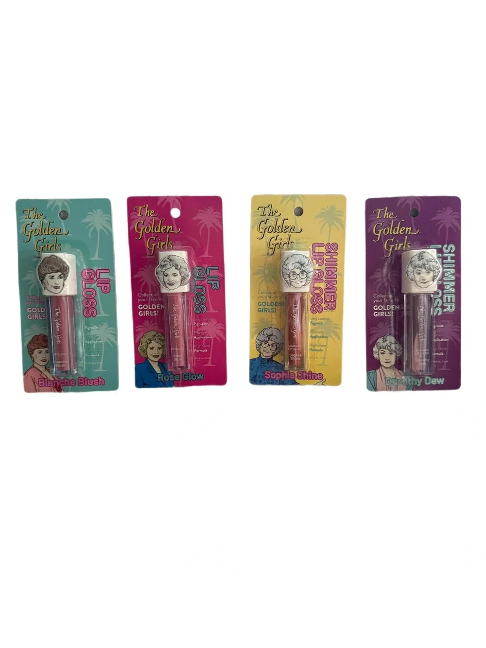 Golden girls tv show Lip Gloss Set - Pink, Yellow, Purple, Teal